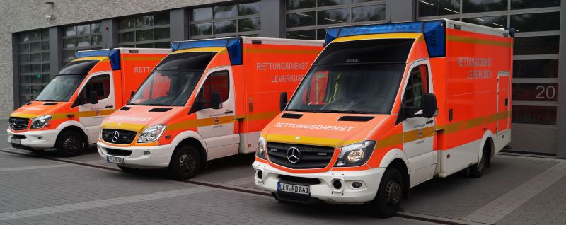 Rettungswagen der Feuerwehr Leverkusen